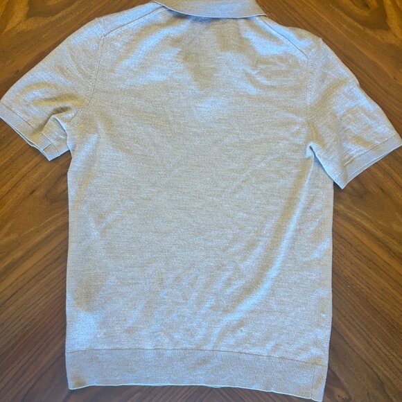 Mens Reiss Oatmeal Merino Wool Johnny Collar Size Small - Picture 3 of 5